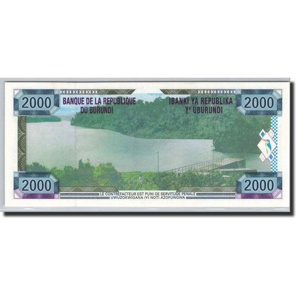Banknote, Burundi, 2000 Francs, 2001, 2001-06-25, KM:41a, UNC(65-70)
