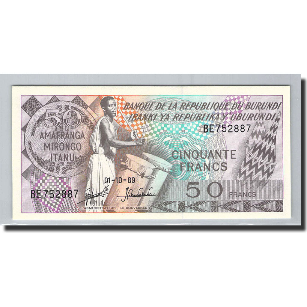 Banknote, Burundi, 50 Francs, 1989, 1989-10-01, KM:28c, UNC(65-70)