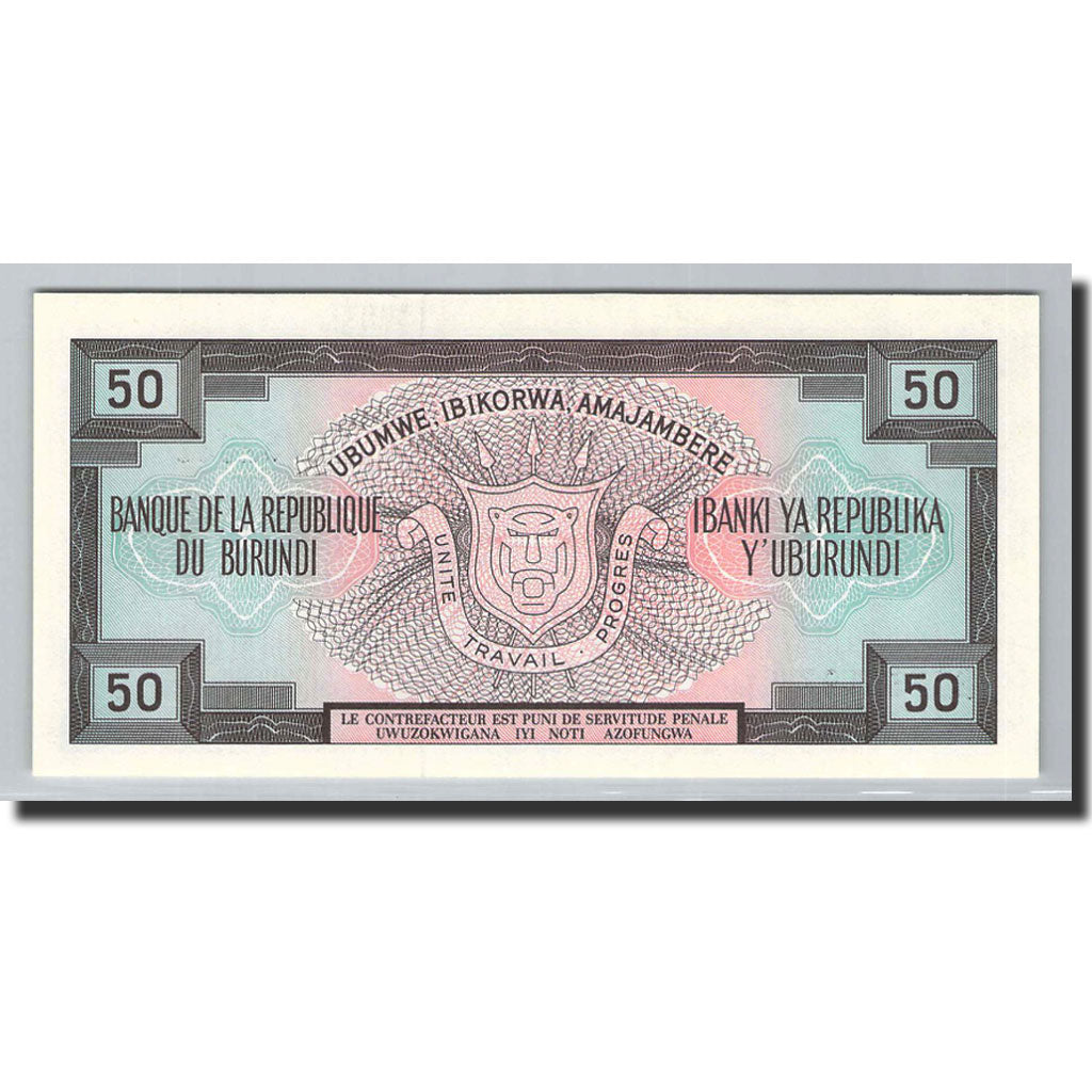 Banknote, Burundi, 50 Francs, 1989, 1989-10-01, KM:28c, UNC(65-70)