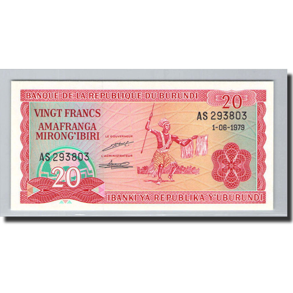 Banknote, Burundi, 20 Francs, 1979, 1979-06-01, KM:27A, UNC(65-70)