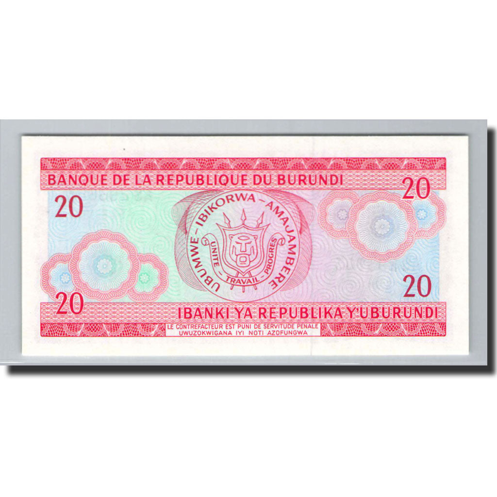 Banknote, Burundi, 20 Francs, 1979, 1979-06-01, KM:27A, UNC(65-70)