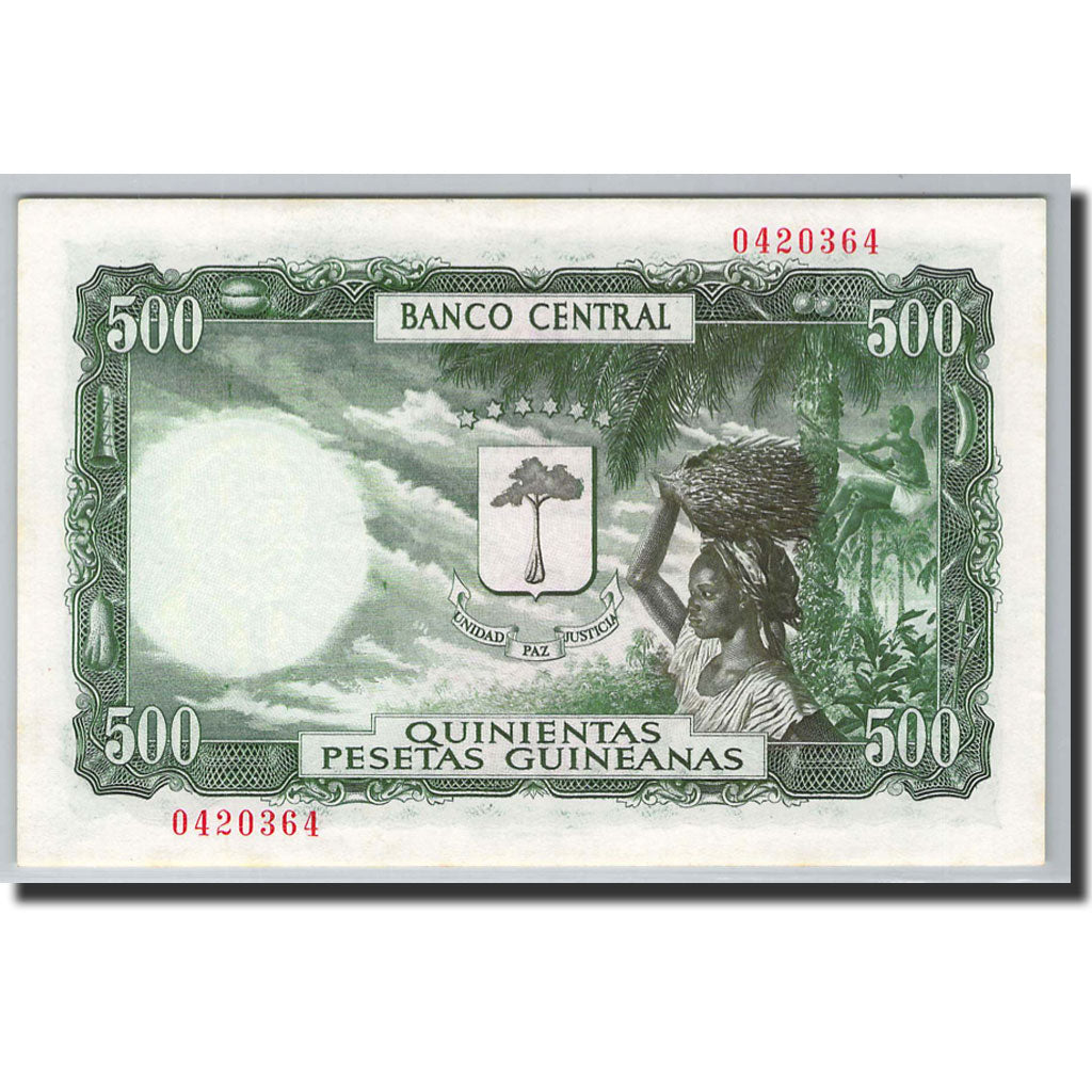 Banknote, Equatorial Guinea, 5000 Bipkwele on 500 Pesetas, 1980, 1980-10-21