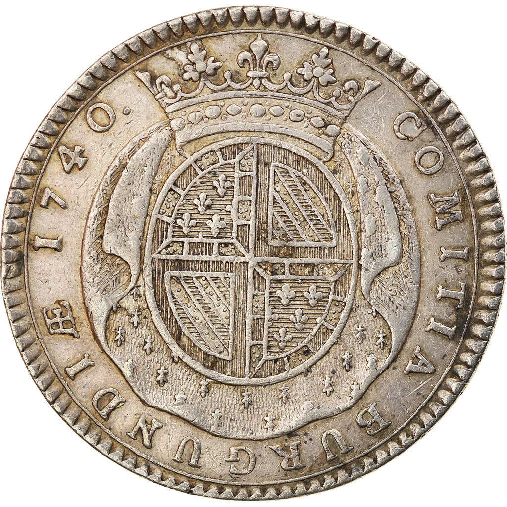 France, Token, Louis XV, Etats de Bourgogne, History, 1740, AU(50-53), Silver