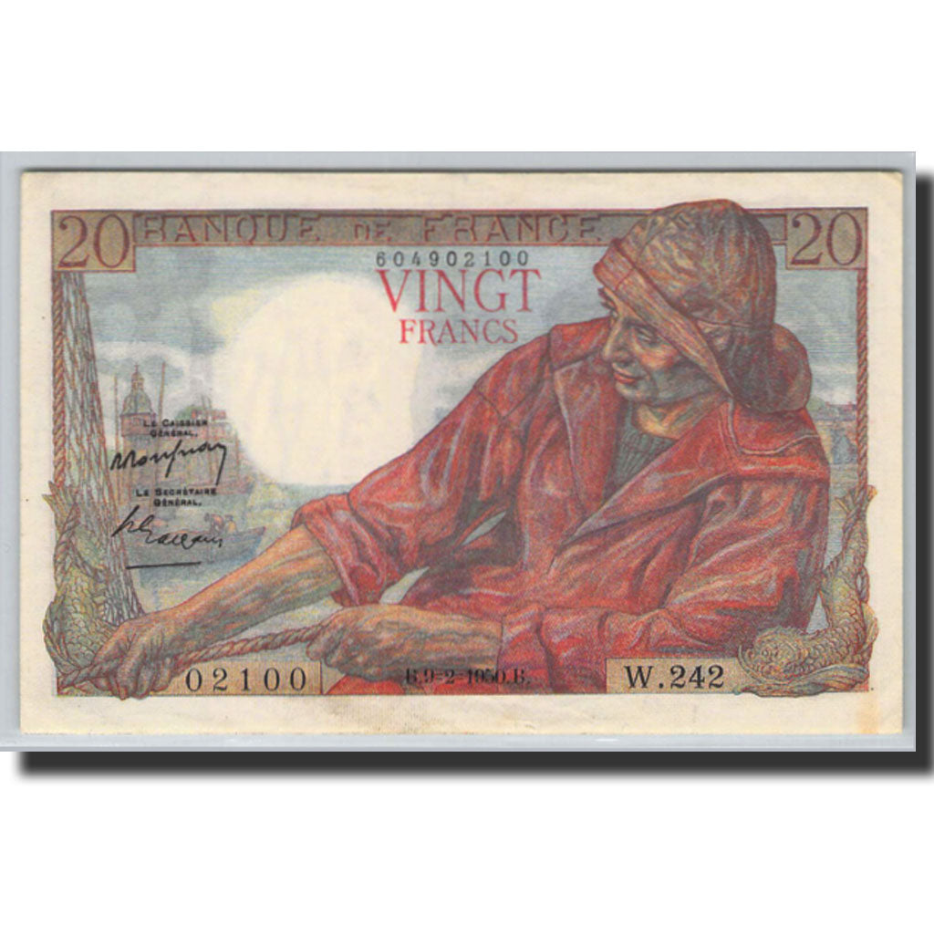Banknote, France, 20 Francs, 20 F 1942-1950 ''Pêcheur'', 1950, 1950-02-09
