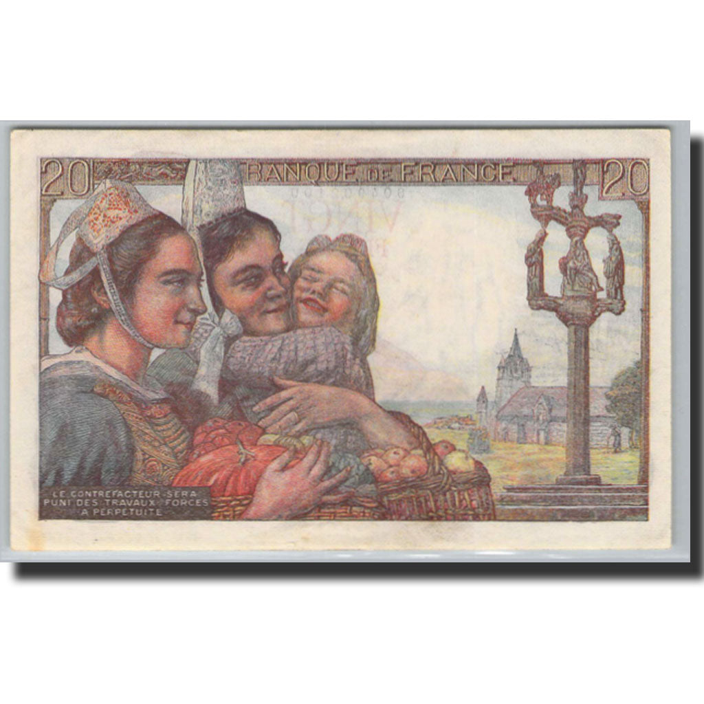Banknote, France, 20 Francs, 20 F 1942-1950 ''Pêcheur'', 1950, 1950-02-09