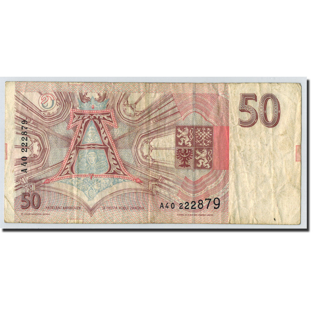 Banknote, Czech Republic, 50 Korun, 1993, Undated (1993), KM:4a, VF(20-25)