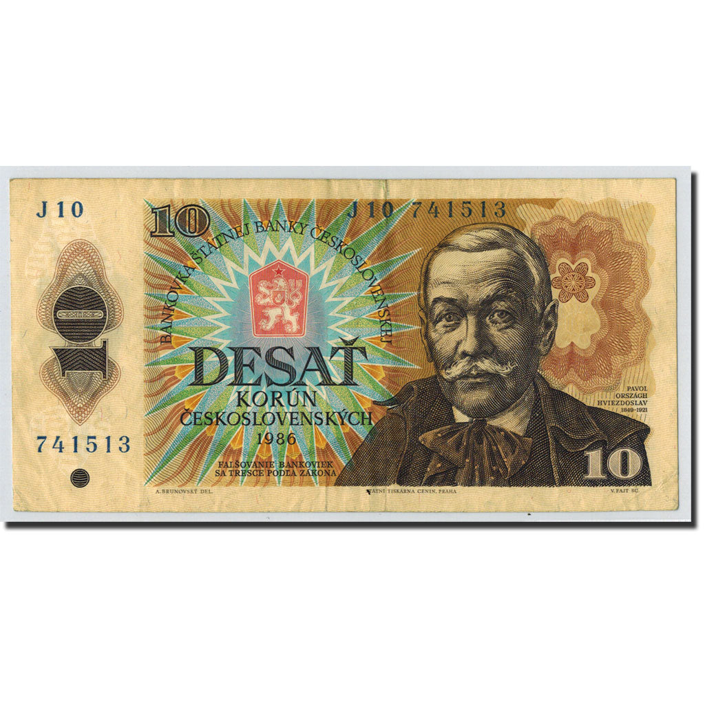 Billet, Tchécoslovaquie, 10 Korun, 1986, Undated (1986), KM:94, SUP