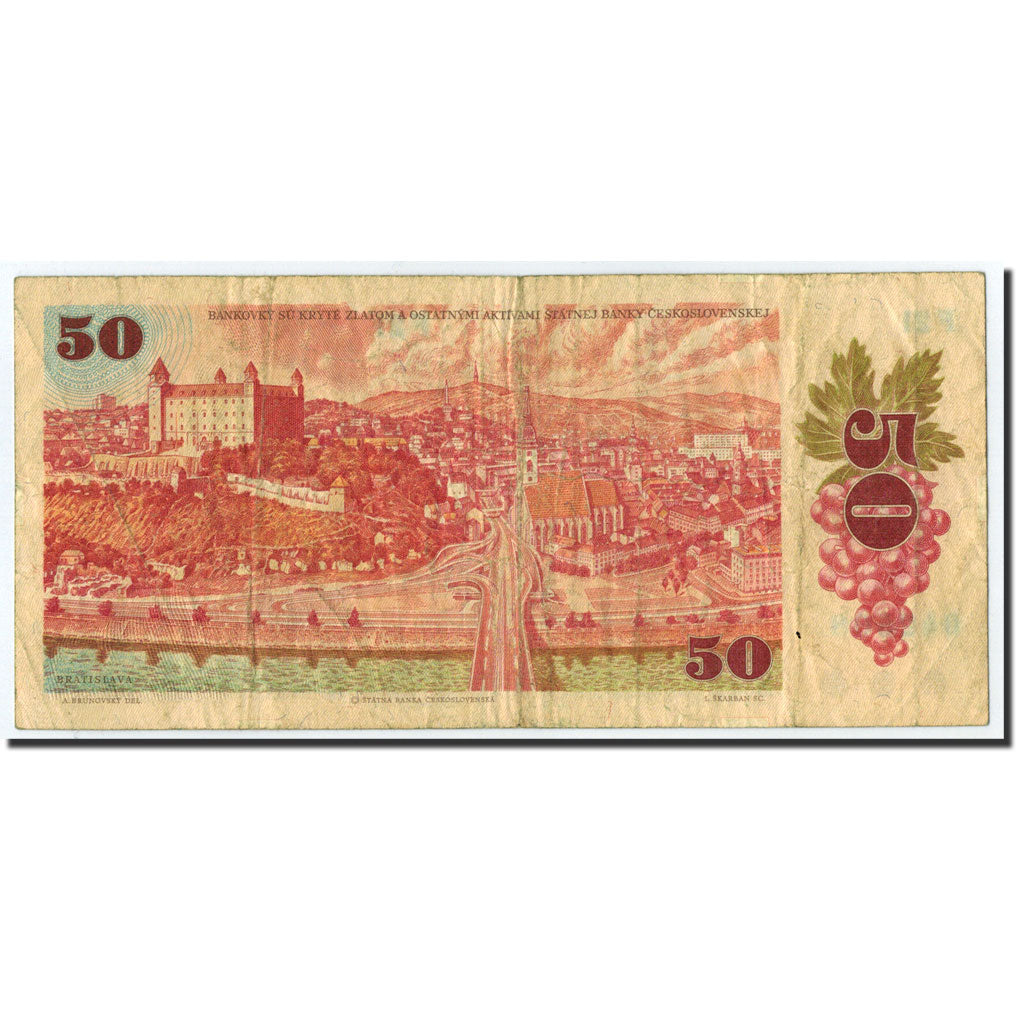 Banknote, Czechoslovakia, 50 Korun, 1987, Undated (1987), KM:96a, VF(20-25)