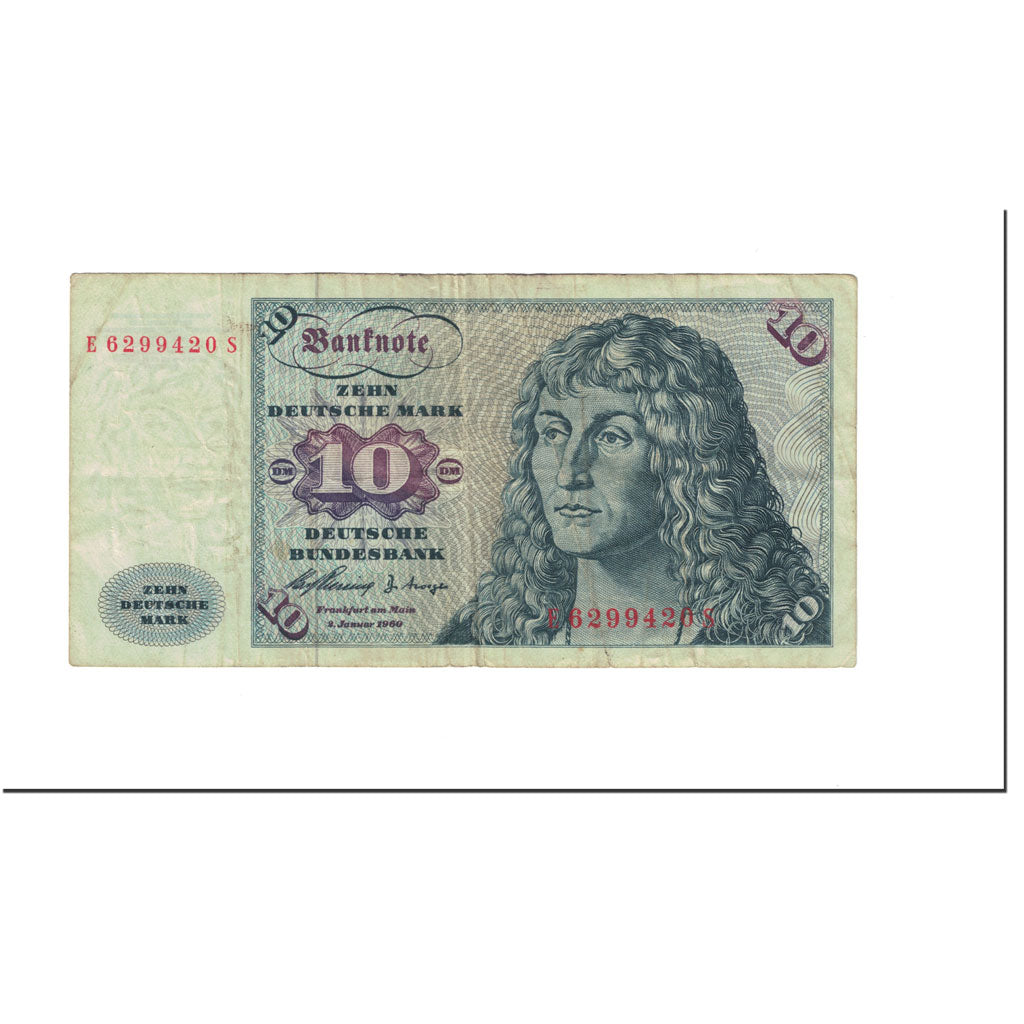 Banknote, GERMANY - FEDERAL REPUBLIC, 10 Deutsche Mark, 1960, 1960-01-02