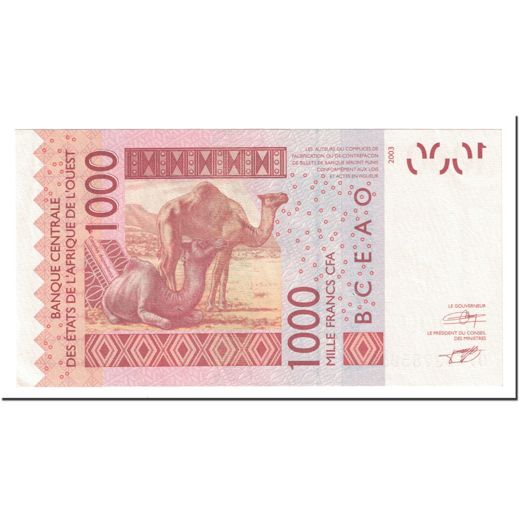 Banknote, West African States, 1000 Francs, 2003, Undated (2003), KM:715Ka