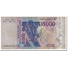 West African States, 10,000 Francs, 2003, Undated (2003), KM:718Ka, VF(20-25)