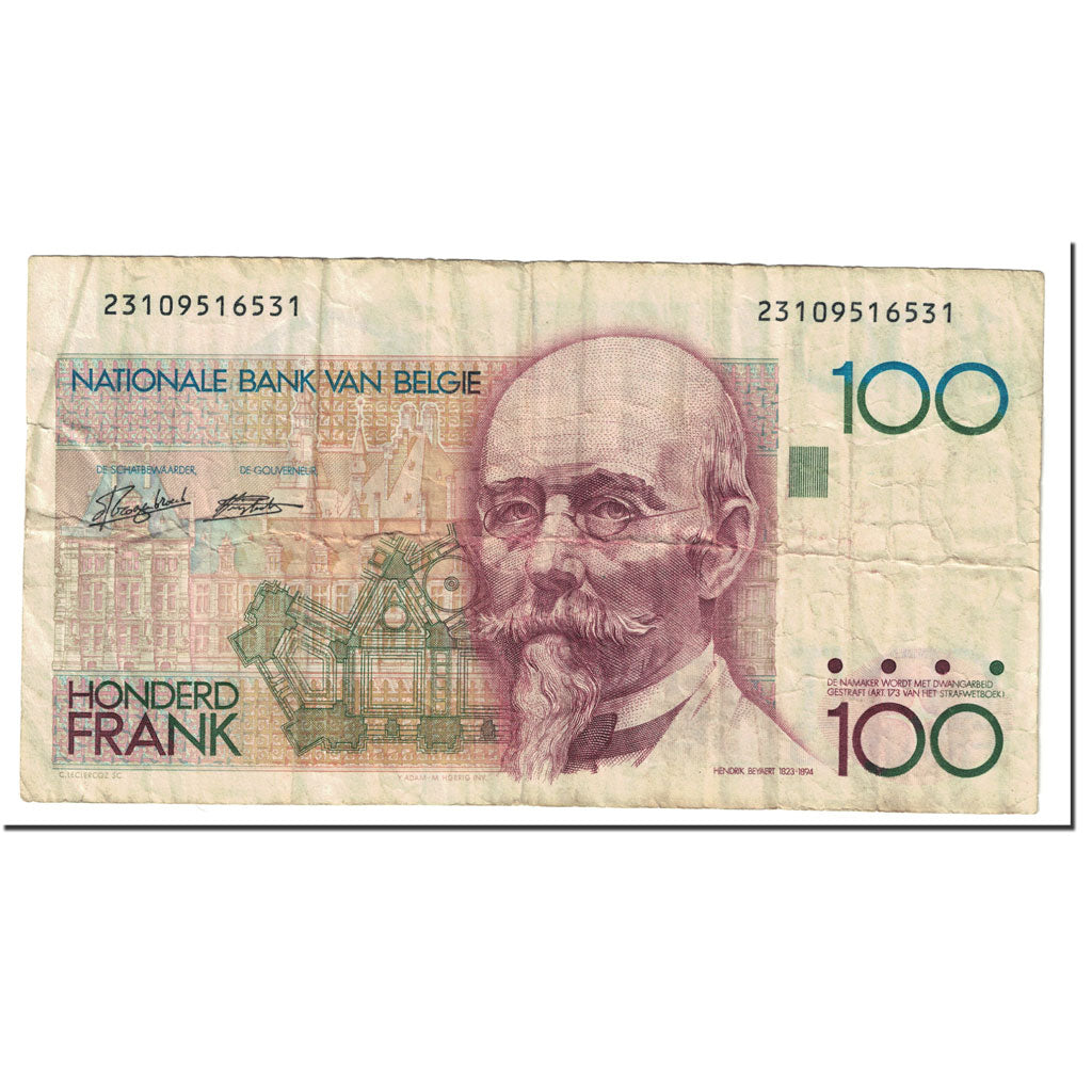 Banknote, Belgium, 100 Francs, ND (1982-94), ND (1982-94), KM:142a, VF(20-25)