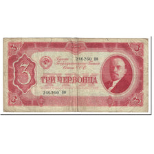 Banknote, Russia, 3 Chervontsa, 1937, Undated (1937), KM:203a, VG(8-10)