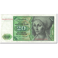 Billet, République fédérale allemande, 20 Deutsche Mark, 1970-1980