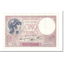Banknote, France, 5 Francs, 1939, 1939-10-19, AU(55-58), KM:83
