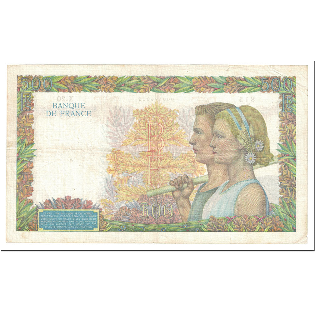 Banknote, France, 500 Francs, 1940, 1940-01-04, EF(40-45), Fayette:32.1, KM:95a