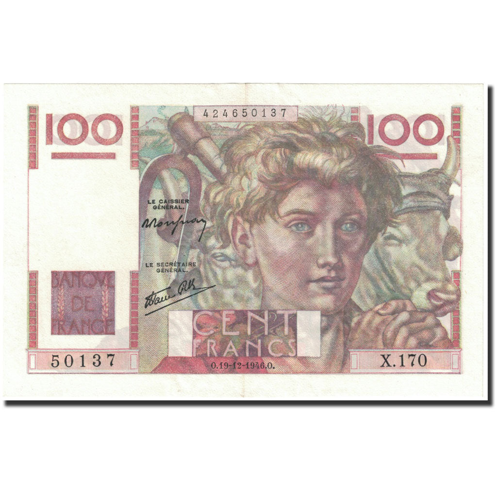 Geldschein, Frankreich, 100 Francs, 1946, 1946-12-19, VZ+, Fayette:28.12