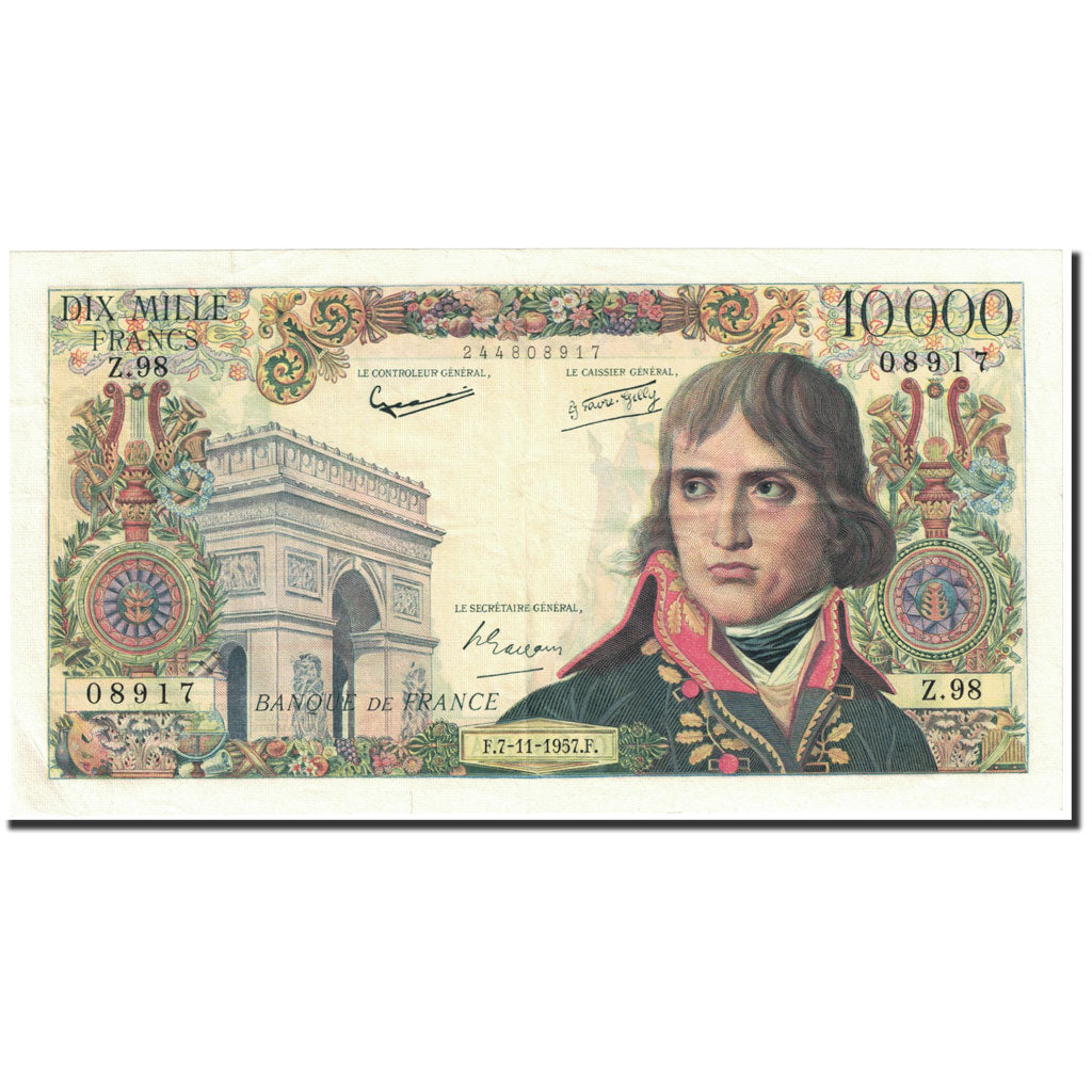 France, 10,000 Francs, 10 000 F 1955-1958 ''Bonaparte'', 1957, 1957-11-07