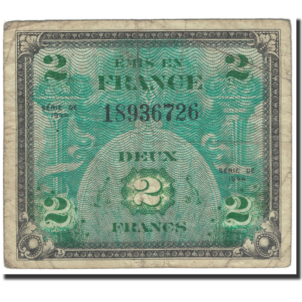 Banknote, France, 2 Francs, 1944 Flag/France, 1944, Undated (1944), VF(20-25)