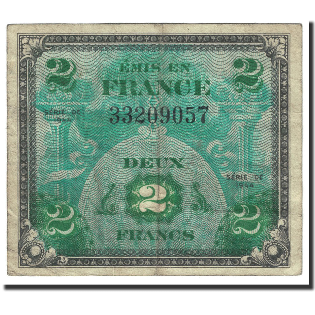 Banknote, France, 2 Francs, 1944 Flag/France, 1944, Undated (1944), VF(30-35)