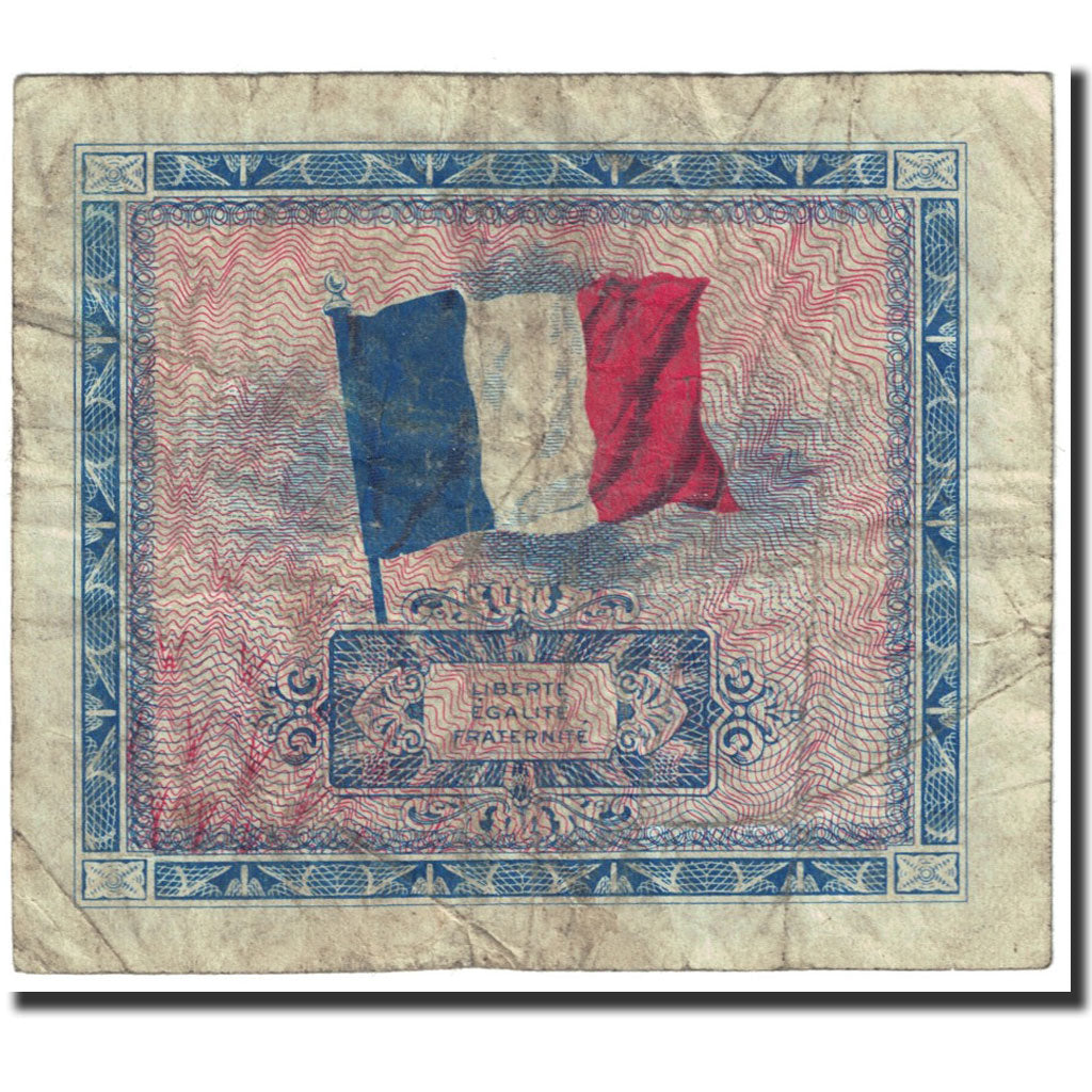 Billete, Francia, 5 Francs, 1944 Flag/France, 1944, Undated (1944), BC+