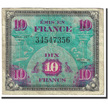 Banknote, France, 10 Francs, 1944 Flag/France, 1944, Undated (1944), VF(30-35)