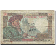 Geldschein, Frankreich, 50 Francs, 50 F 1940-1942 ''Jacques Coeur'', 1942