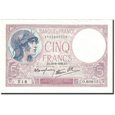 Banconote, Francia, 5 Francs, 5 F 1917-1940 ''Violet'', 1939, 1939-08-10, SPL