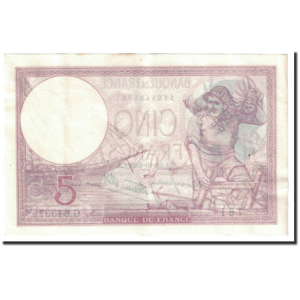 Billet, France, 5 Francs, 5 F 1917-1940 ''Violet'', 1939, 1939-10-19, SUP, KM:83