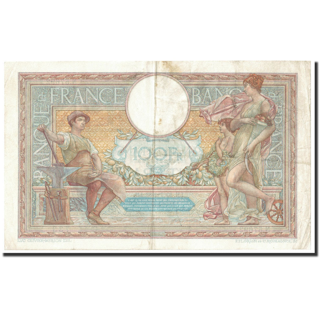 Frankreich, 100 Francs, 100 F 1908-1939 ''Luc Olivier Merson'', 1938
