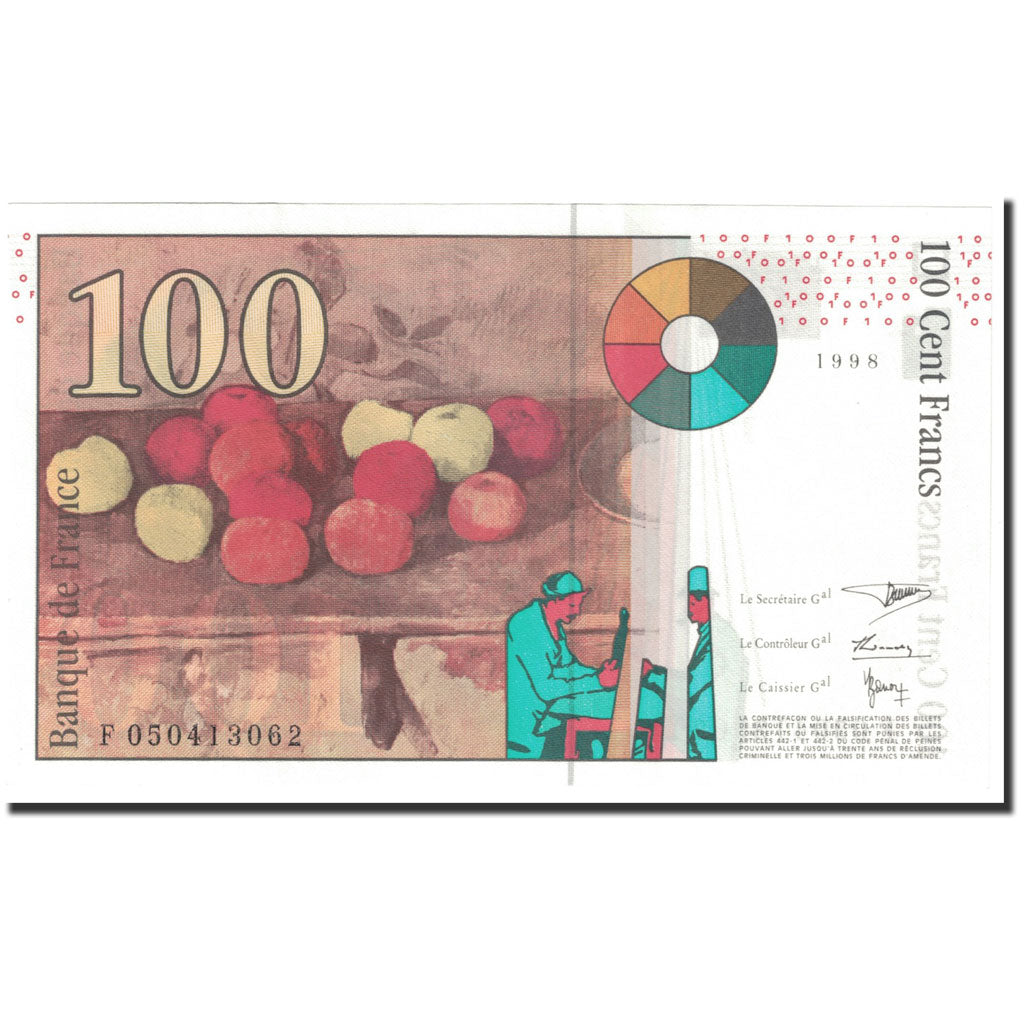 Banknote, France, 100 Francs, 100 F 1997-1998 ''Cézanne'', 1997, Undated