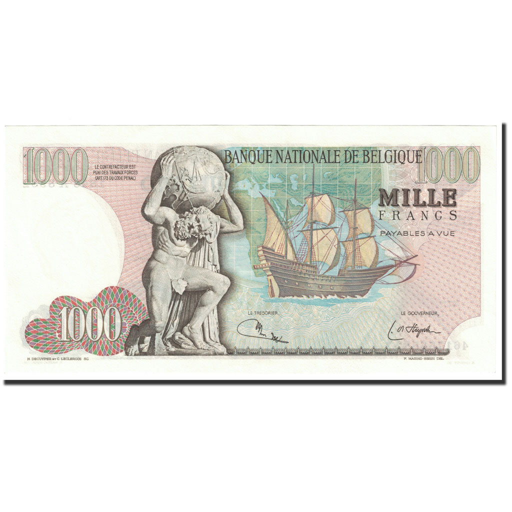 Belgium, 1000 Francs, 1975, KM:136b, 1975-17-10, UNC(65-70)