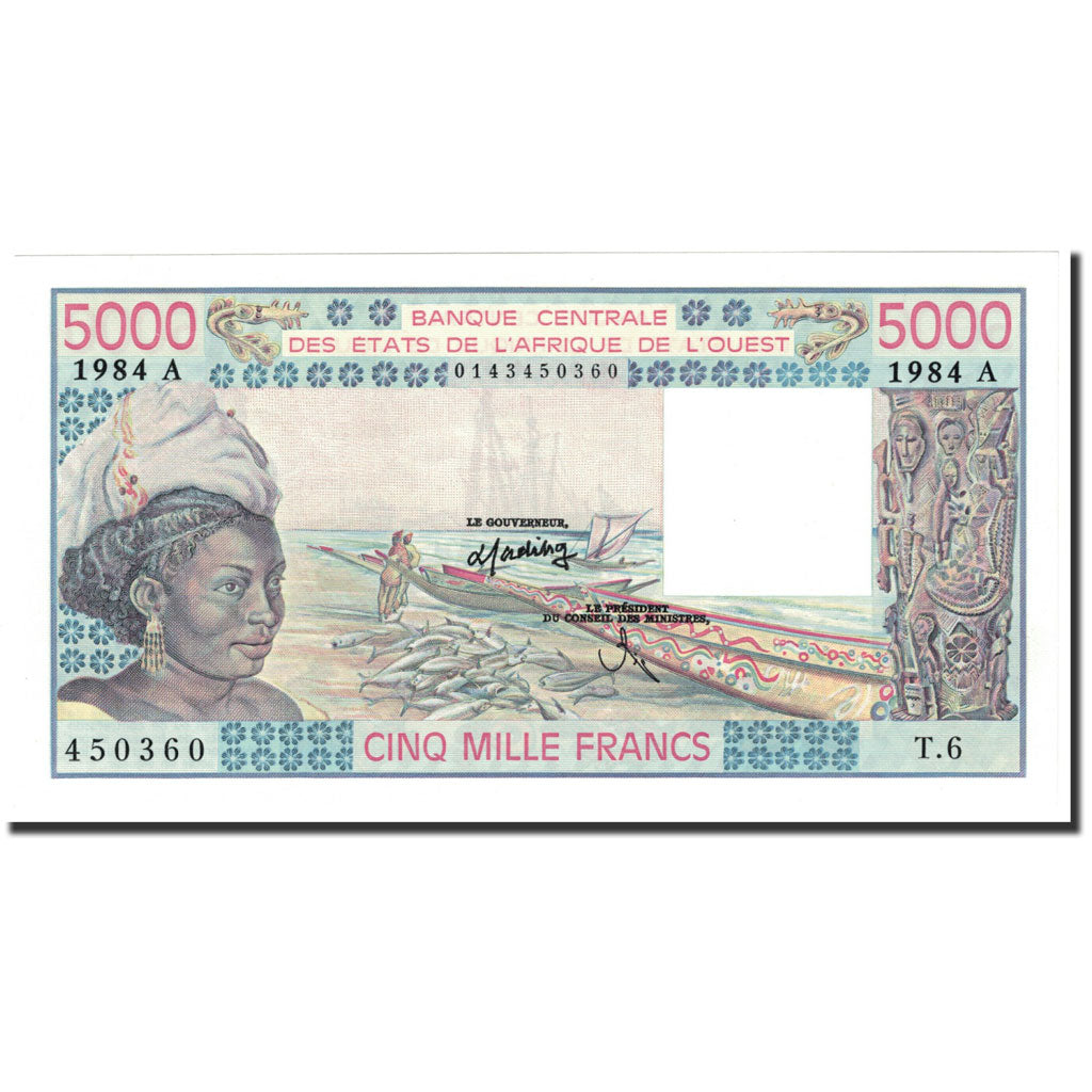 Banknote, West African States, 5000 Francs, 1984, Undated (1984), KM:108Ai