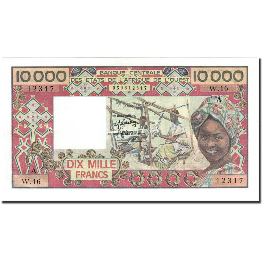 Banknote, West African States, 10,000 Francs, 1977-1992, Undated (1977-1992)