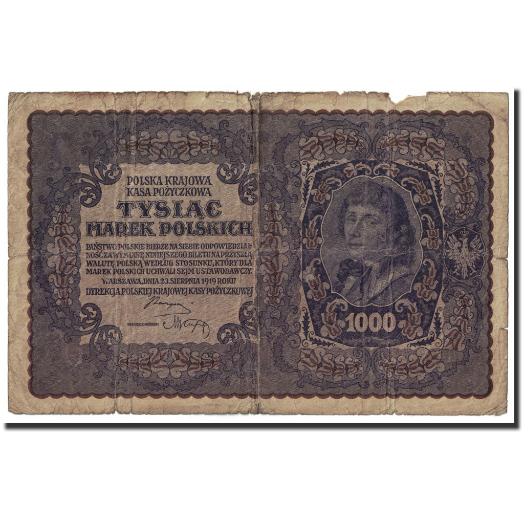 Banknote, Poland, 1000 Marek, 1919, 1919-08-23, KM:29, VG(8-10)