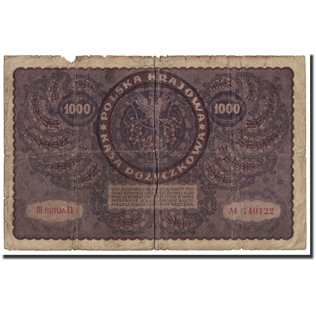 Banknote, Poland, 1000 Marek, 1919, 1919-08-23, KM:29, VG(8-10)