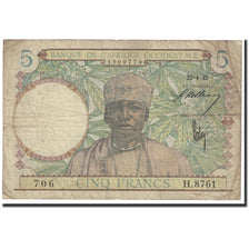 Banknote, French West Africa, 5 Francs, 1942, 1942-04-22, KM:25, EF(40-45)