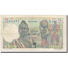 French West Africa, 5 Francs, 1949, 1949-30-12, KM:36, EF(40-45)