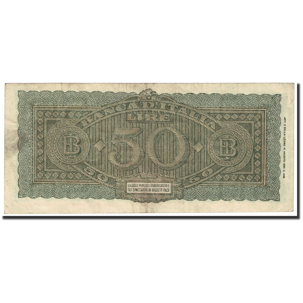 Banknote, Italy, 50 Lire, 1944, 1944-12-10, KM:74a, EF(40-45)