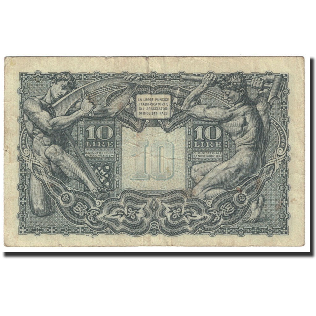 Banknote, Italy, 10 Lire, 1944, 1944-11-23, KM:32a, EF(40-45)