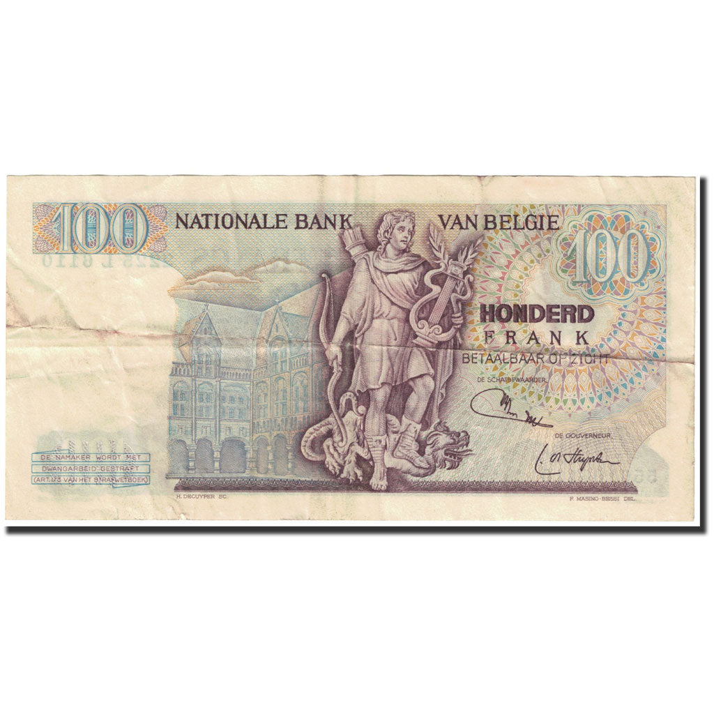 Belgium, 100 Francs, 1975, KM:134b, 1975-11-03, EF(40-45)