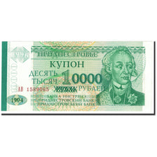 Banknote, Transnistria, 10,000 Rublei on 1 Ruble, 1996, OLD DATE (1994), KM:29