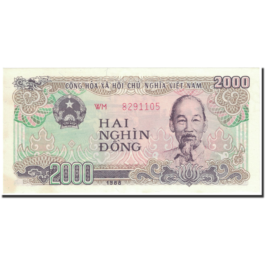 Banknote, Vietnam, 2000 D<ox>ng, 1989, Undated (1989), KM:107a, UNC(63)