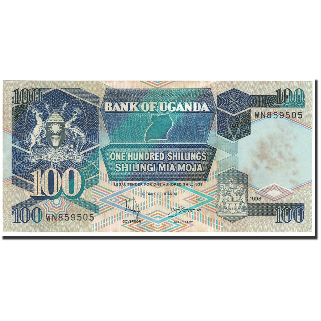 Banknote, Uganda, 100 Shillings, 1998, Undated (1998), KM:31c, EF(40-45)