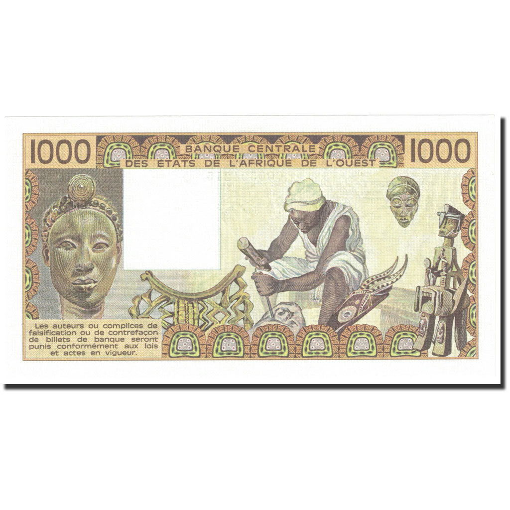 West African States, 1000 Francs, 1981, J.004 A 594215, KM:107Ab, UNC(65-70)