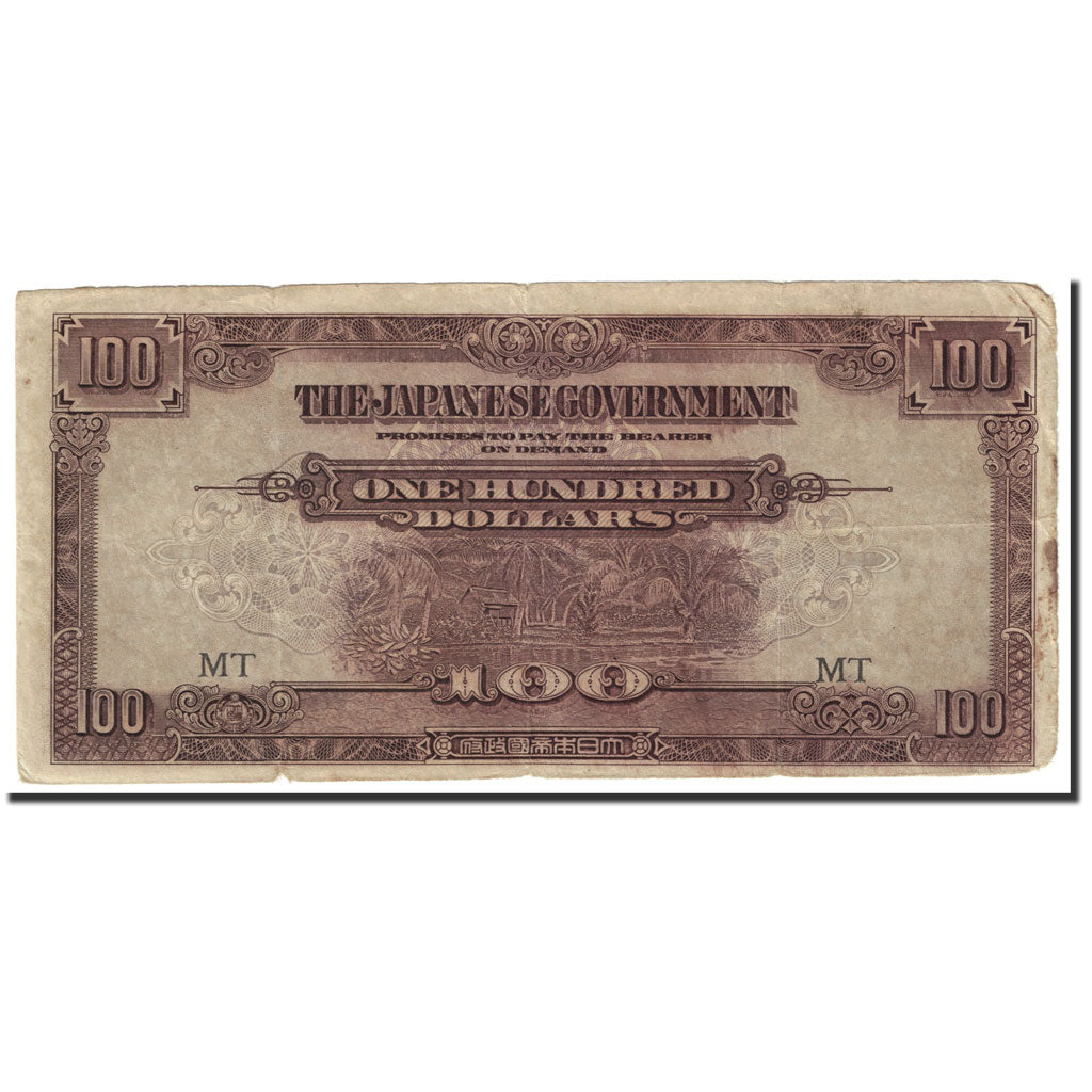 Banknote, MALAYA, 100 Dollars, 1944, Undated (1944), KM:M8a, VF(20-25)