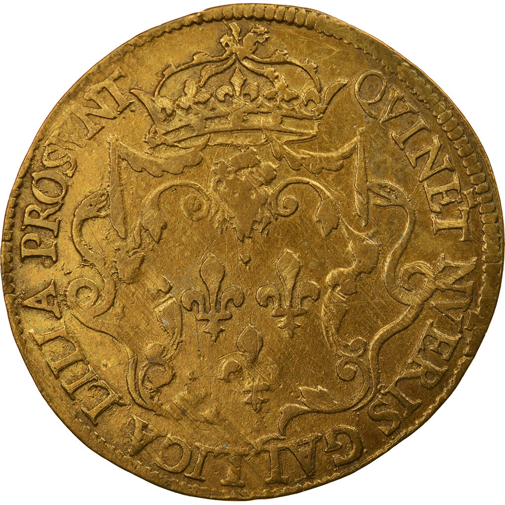 France, Jeton, Henri III, Chambre des Comptes, History, TB+, Laiton