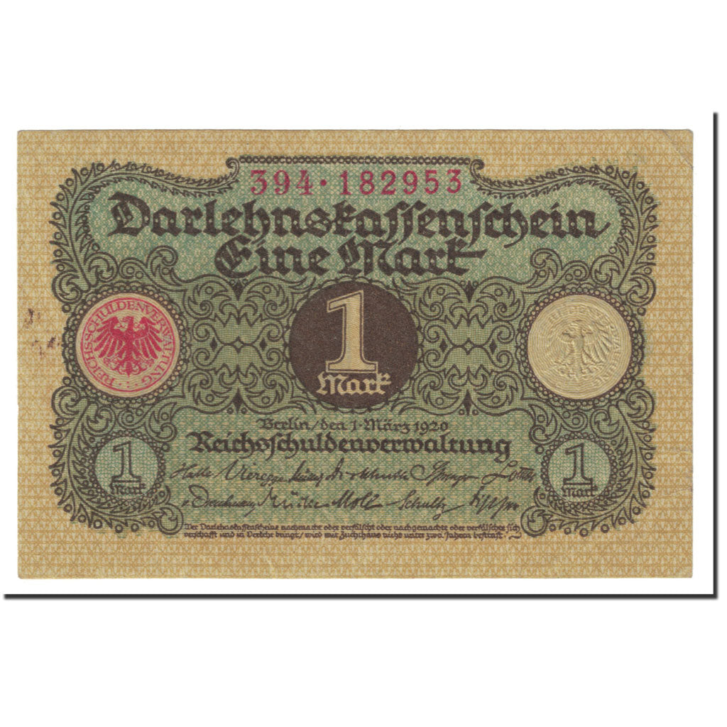 Banconote, Germania, 1 Mark, 1920, KM:58, 1920-03-01, SPL