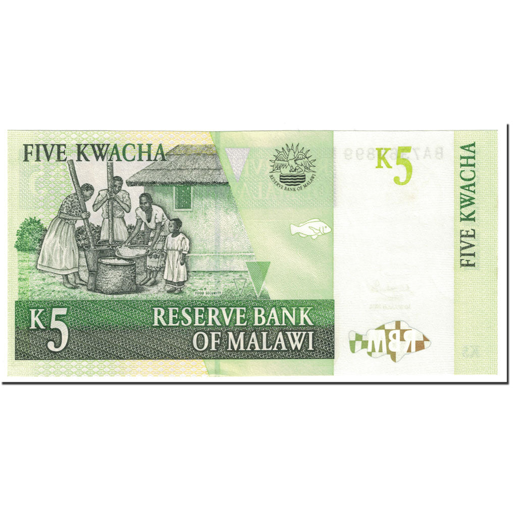 Banknote, Malawi, 5 Kwacha, 2004, 2004-03-01, KM:36b, UNC(63)