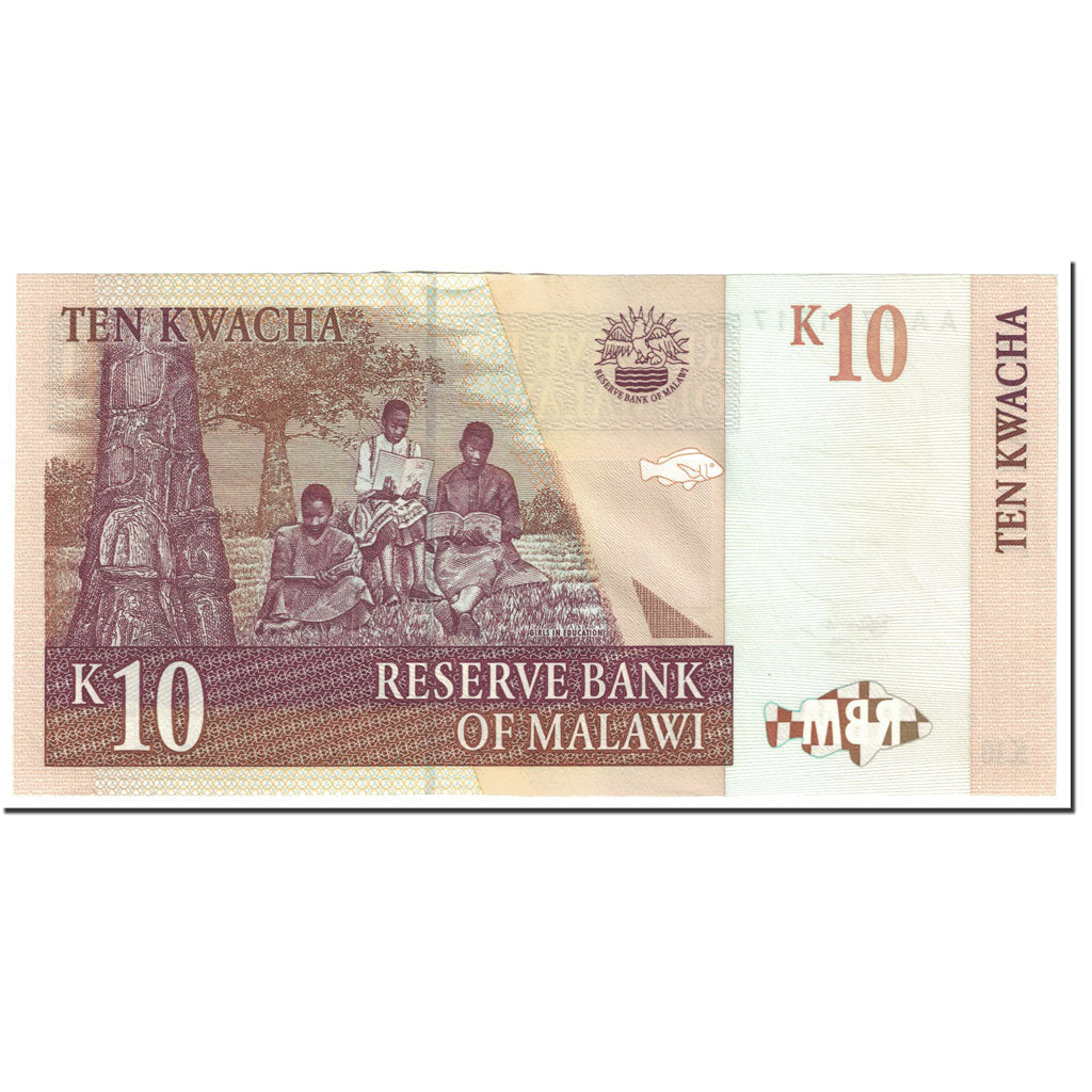 Banconote, Malawi, 10 Kwacha, 1997, KM:37, 1997-07-01, SPL+